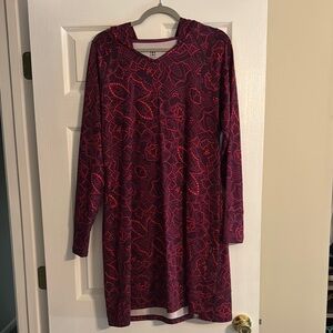Title Nine Red and Purple Patterned Dress